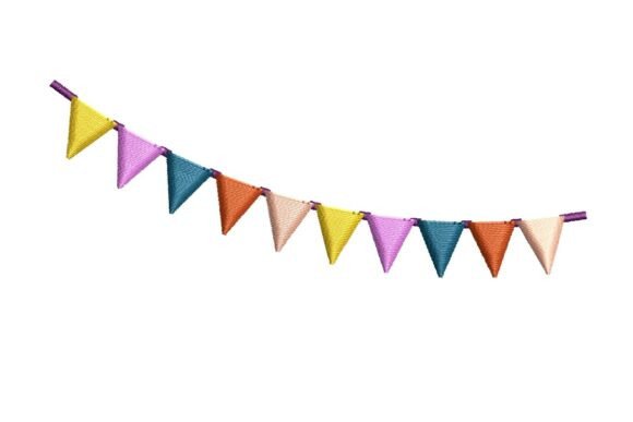 Colorful Party Bunting Banner Embroidery Design Review