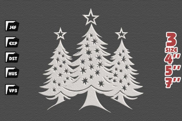 Elegant Starry Christmas Tree Trio Embroidery Review