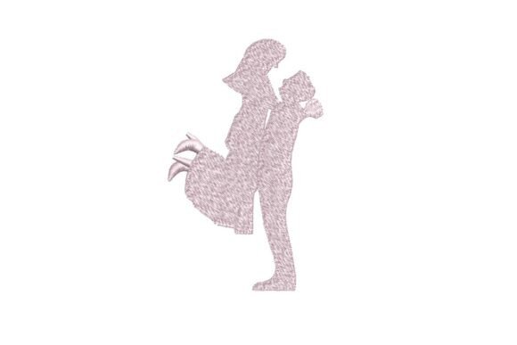 Elegant Wedding Couple Silhouette Embroidery Design Review