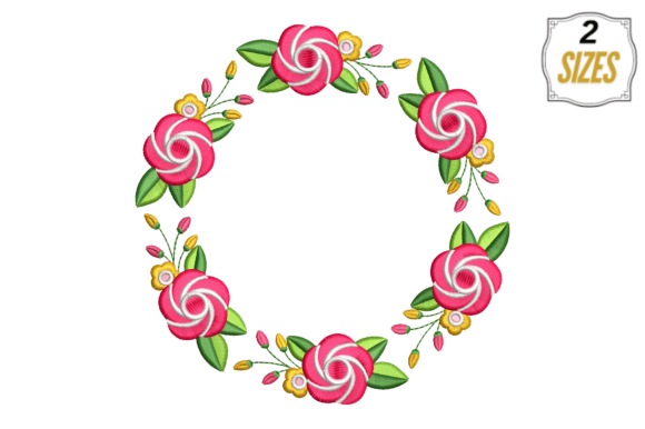Flowers Wreath Embroidery for Boutique Apparel