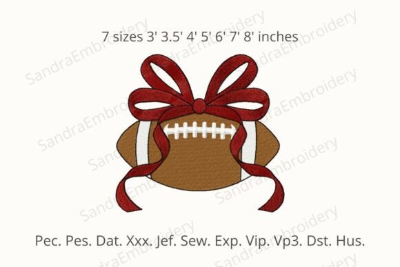 Football with Bow Embroidery Design Review