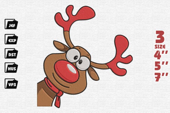 Goofy Peeking Christmas Reindeer Embroidery Review